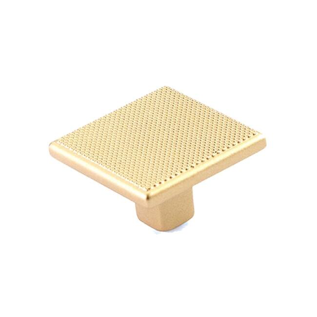 Schaub and Company Quadrato 1-3/8" Industrial Modern Diamond Knurled - Signature Satin Brass