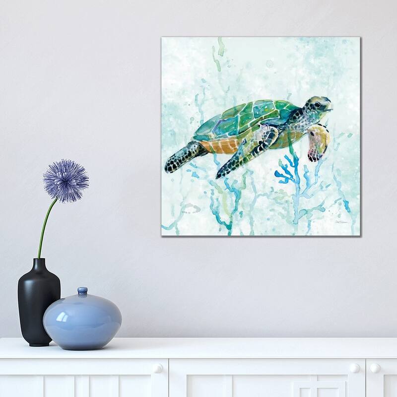 iCanvas "Sea Turtle Swim I" by Carol Robinson Canvas Print - 18x18x1.5