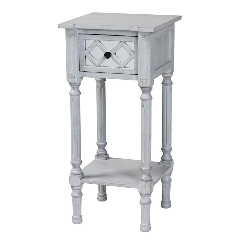 Gellert Classic and Traditional Grey Finished Wood 1-Drawer End Table