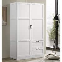 Aubree White Wardrobe Cabinet Armoire - Bed Bath & Beyond - 39102698