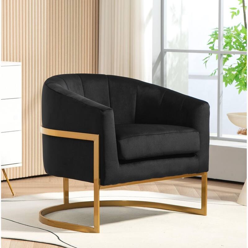 US Pride Furniture Modern Accent Armchair Luxury Gold Frame and Multi-colored Velvet Material Infuse Elegant Flair