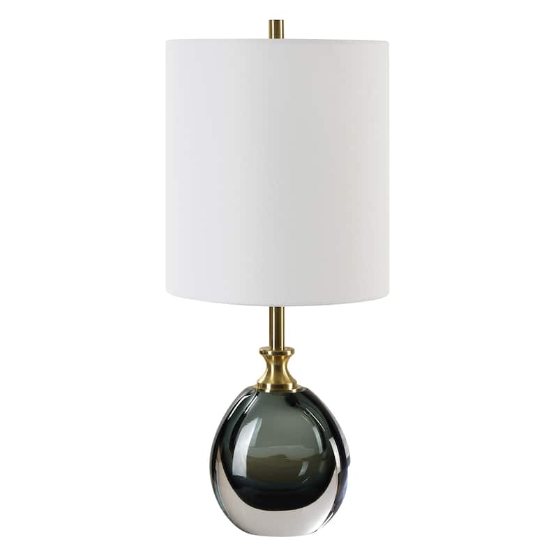 Uttermost Enigma Teal Blue Glass Buffet Lamp - 20'' H X 9'' W X 9'' D