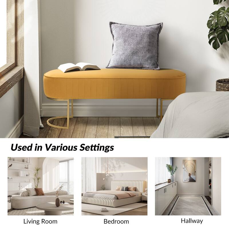 Justo 48" Wide Bench with Metal Base