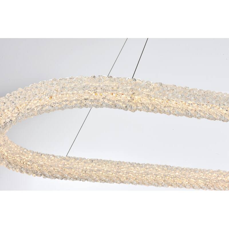 Elegant Lighting 3800D50L1 Bowen 51" Wide LED Crystal Ring Chandelier