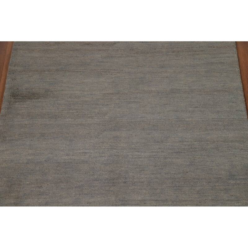Gray Contemporary Gabbeh Oriental Foyer Rug Hand-Knotted Wool Carpet - 3'2"x 4'9"
