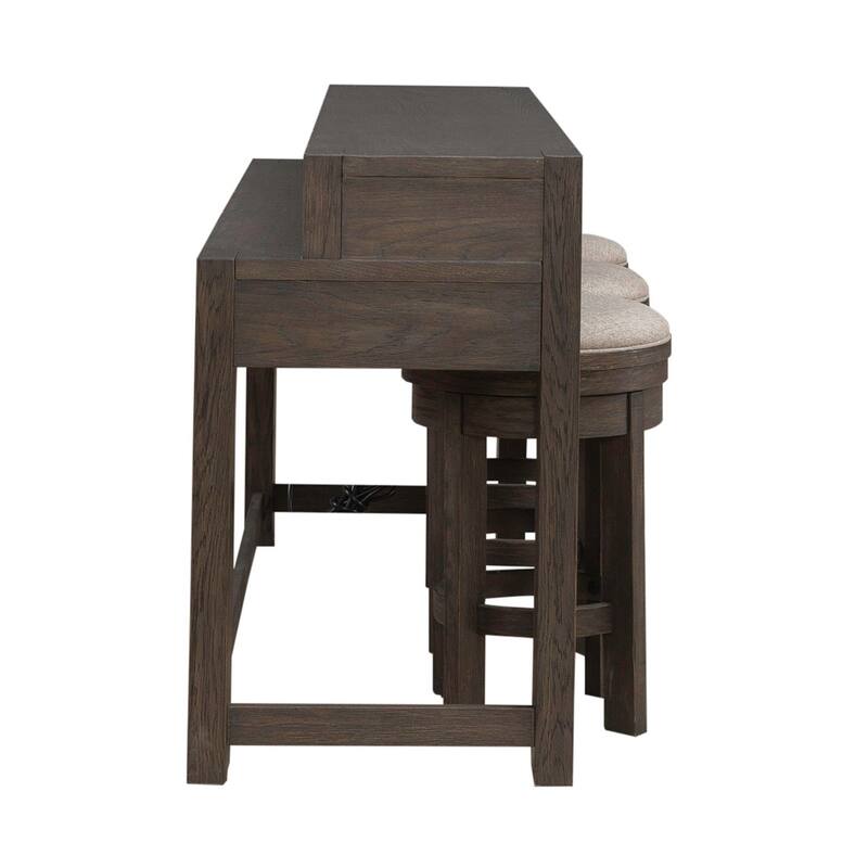 Liberty Furniture Lennox Hill Console Bar Table, Upholstered Swivel Console stools
