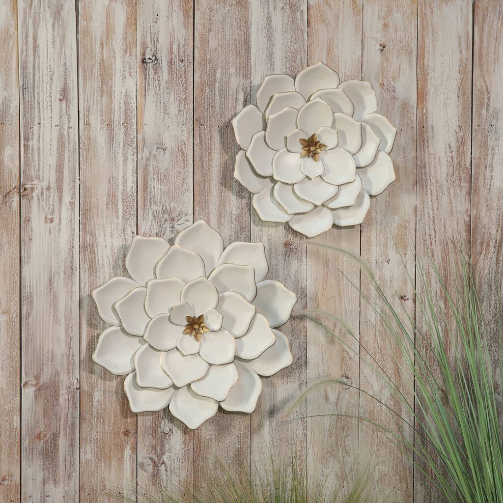 Sagebrook Home Contemporary Metal Flower Wall Decor