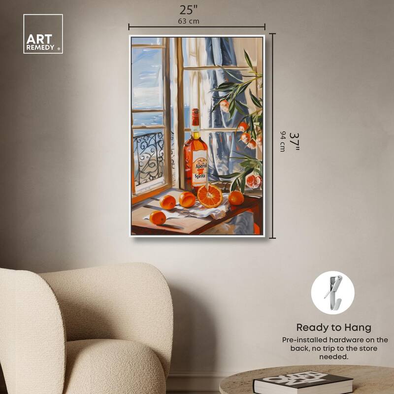 Orange Aperol by the Sea Canvas by Art Remedy