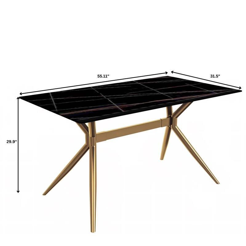Elega Rectangular Dining Table with Sintered Stone/Glass Top
