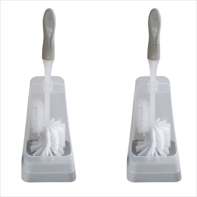 Bath Bliss 2 Pack Square Toilet Bowl Brush and Stand - Set