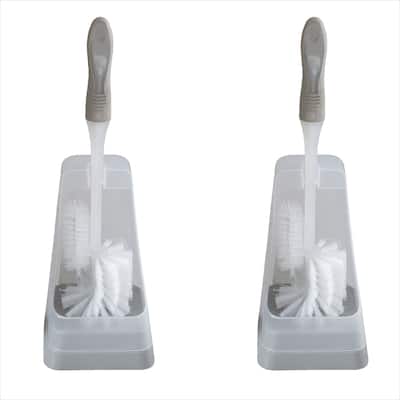 Bath Bliss 2 Pack Square Toilet Bowl Brush and Stand - Set