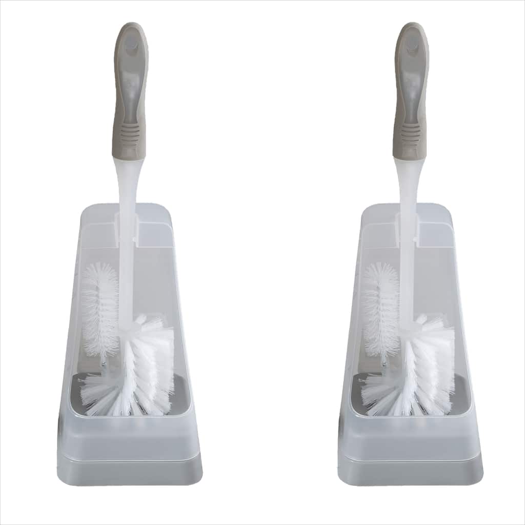 Bath Bliss 2 Pack Square Toilet Bowl Brush and Stand - Set
