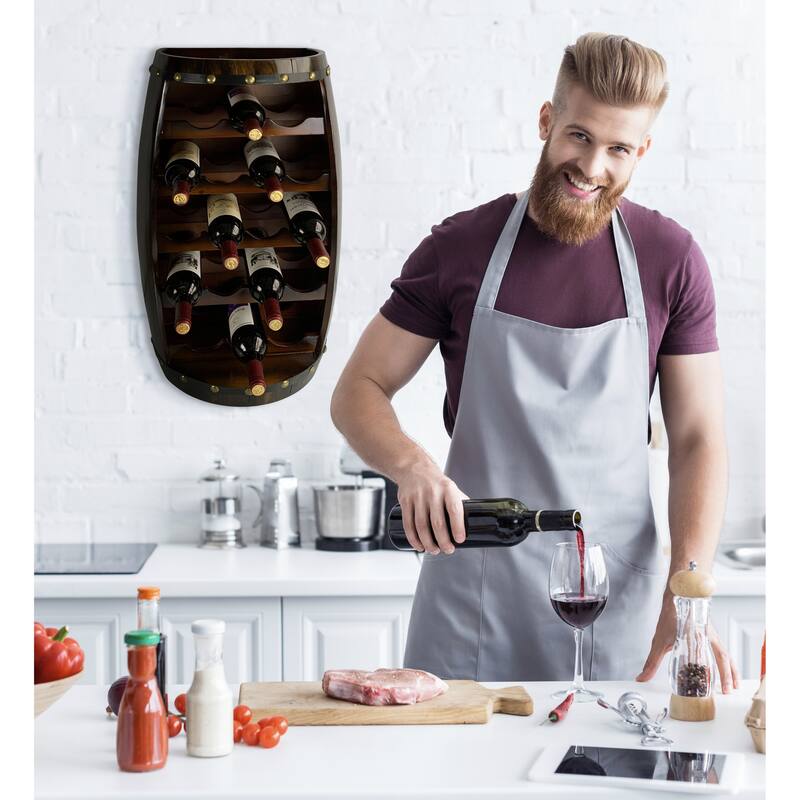 CoTa Global Modern Alexander Wine Rack - Freestanding Wooden Barrel
