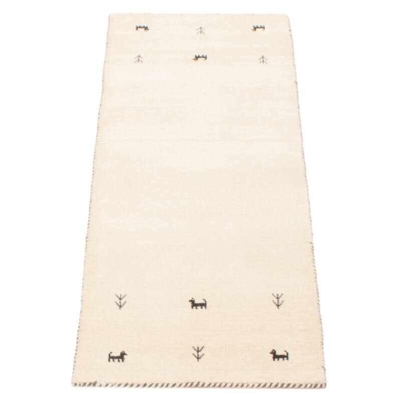 Kashkuli Gabbeh Cream Rug 1'11" x 5'10" - 1'11 x 5'10