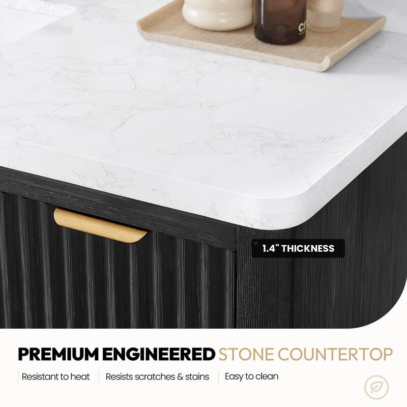 Cadiz Bath Vanity with Composite Stone Top and Mirror