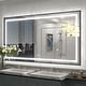 preview thumbnail 85 of 156, UL Certified Black Metal Framed LED Front Light and Backlit Anti-Fog Wall Bathroom/ Vanity Mirror 55" x 30"-Square Corner - Black