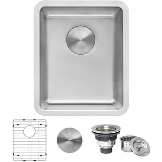 Ruvati 12-inch Undermount Bar Prep Kitchen Sink 16 Gauge Stainless Steel Single Bowl - RVM5912 - Silver - 12" x 17-3/4"
