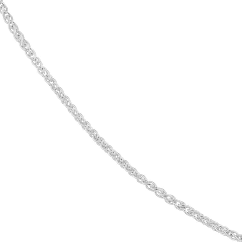 Curata 10k White Gold 1.05mm Round Wheat Chain Necklace (Lobster)