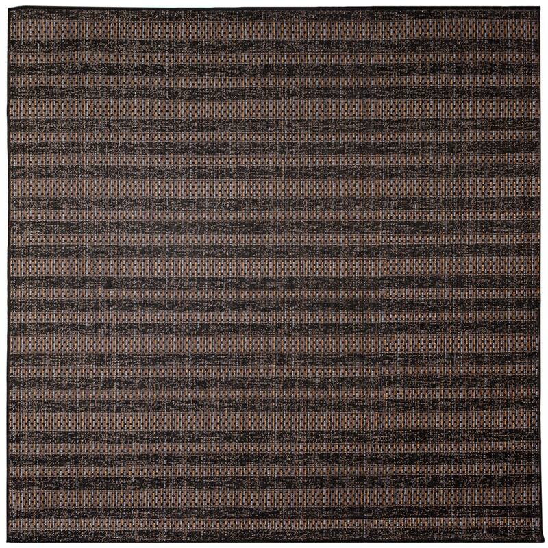 Liora Manne Avena Mosaic Stripe Indoor/Outdoor Rug - 7'10" Square - Midnight