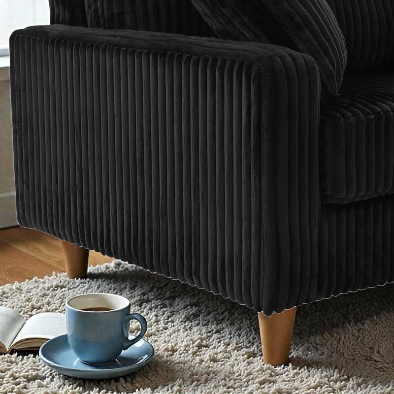 80.31" Modern Corduroy Loveseat Sofa with 4 Pillows, Upholstered Couch with Deep Seat for Living Room