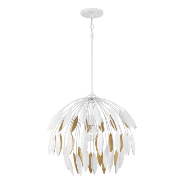 slide 2 of 9, Margeaux 1-Light Pendant - 20"W x 18"H Matte White