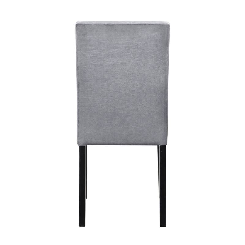 Black/Gray Velvet Upholstered Wood Frame Dining Chair, Set of 2, Sturdy Dining Chair for Dining Rooms - 15.5