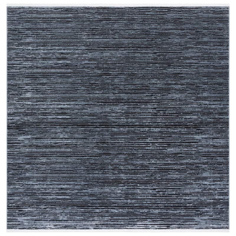 SAFAVIEH Mila Hansina Modern & Contemporary Rug - 6'7" Square - Light Blue/Black