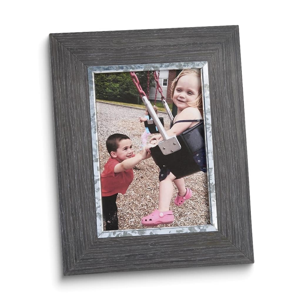 Curata Weathered Grey Wood and Silver-Tone 5 X 7 Frame