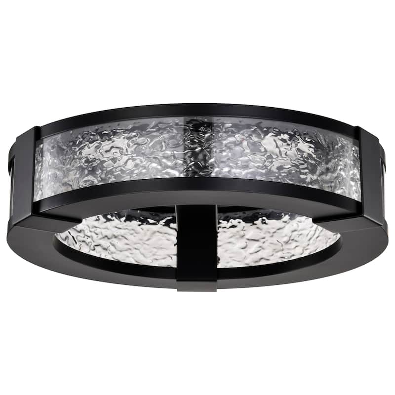 Darrow - 13 Inch LED Flush Mount - Matte Black - Acrylic Panels - Matte Black