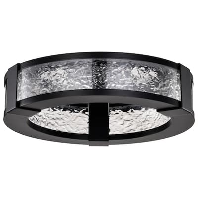 Darrow - 13 Inch LED Flush Mount - Matte Black - Acrylic Panels