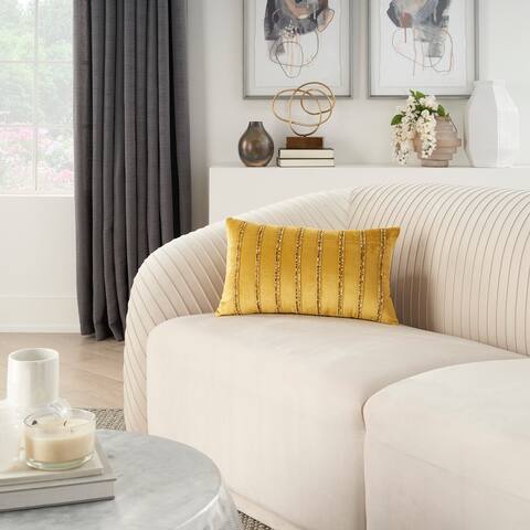 Mina Victory Sofia Striped Throw Pillow , ( 12" x 21" )