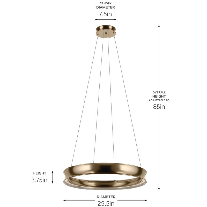 Larousse 29.5 Inch LED Chandelier in Champagne Bronze