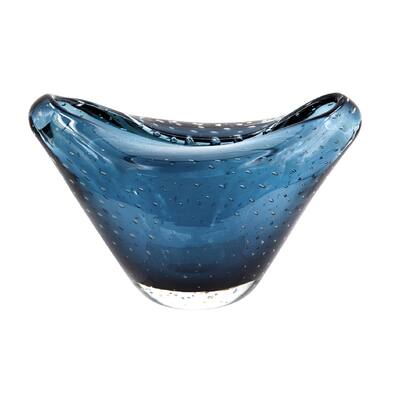 A&B Home U-Shaped Glass Vase - Blue