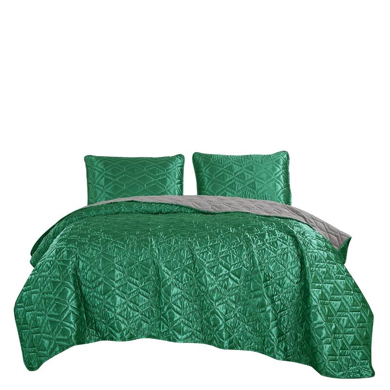 Aurelio Satin 3 Piece Reversible Bedspread