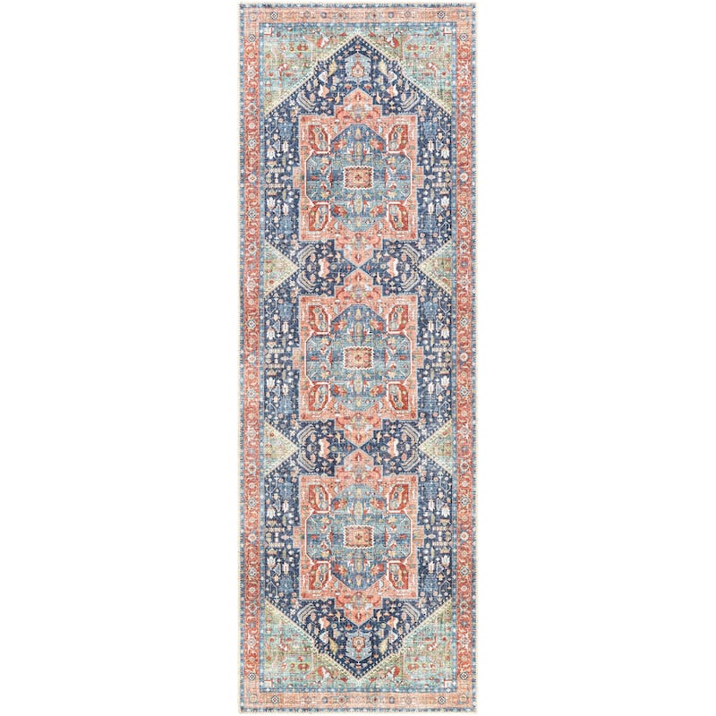 Livabliss Arabella Vintage Medallion Printed Machine Washable Area Rug