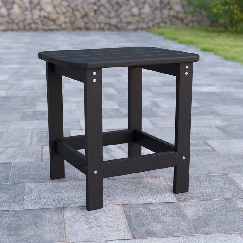 All-Weather Poly Resin Adirondack Side Table - Patio Table - Black