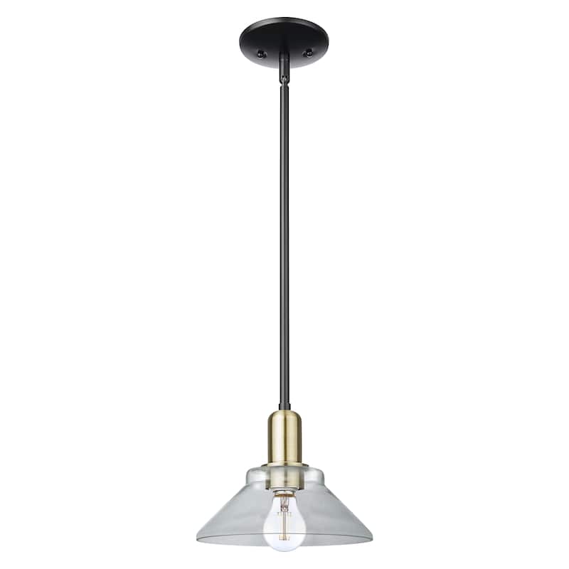 Innovations Lighting Endless Possibilities Arcadia - Orwell - 1 Light 8" Stem Hung Mini Pendant - Clear/Black Antique Brass
