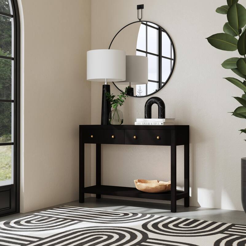 Nora 2 Drawer Console Table - Antique Coffee
