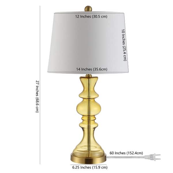 Safavieh Lighting Jaiden Amber 27 Inch Led Table Lamp 14 W X 14 L X 27 H Overstock 27123753 Amber