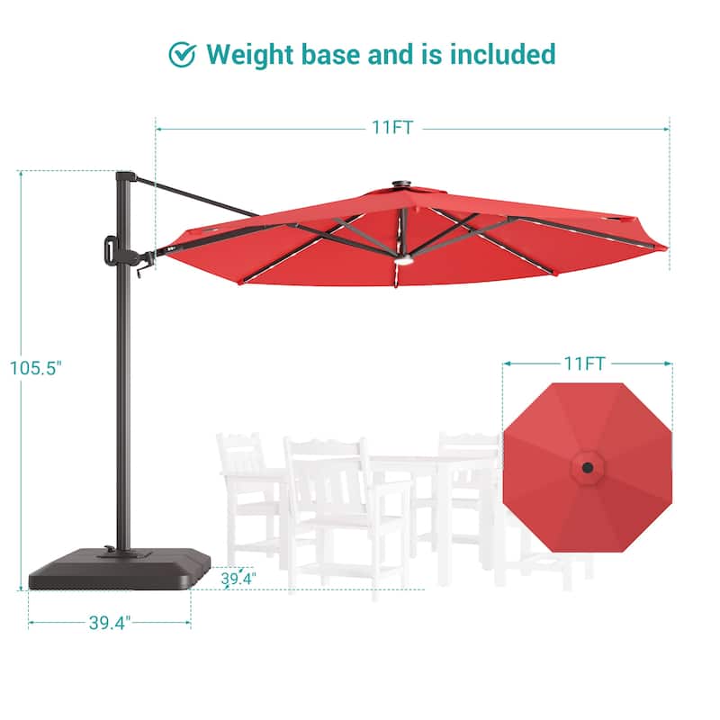 Sonkuki Outdoor 10FT LED Patio umbrella for Garden