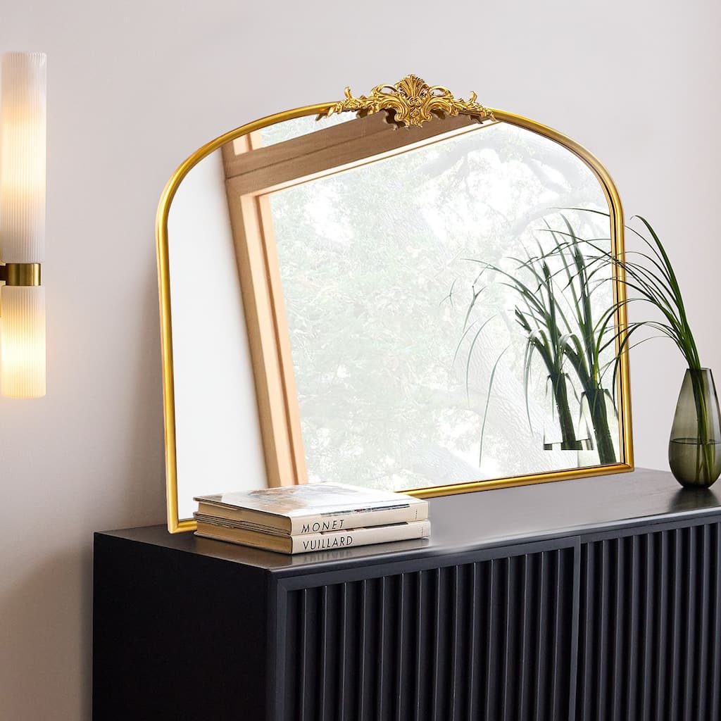 Vintage Carved Arched Mirror Baroque Mirror