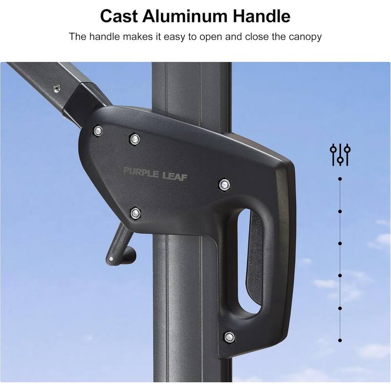 PURPLE LEAF 9 x 11.5 ft 360 Degree Rotation Patio Umbrella With Base