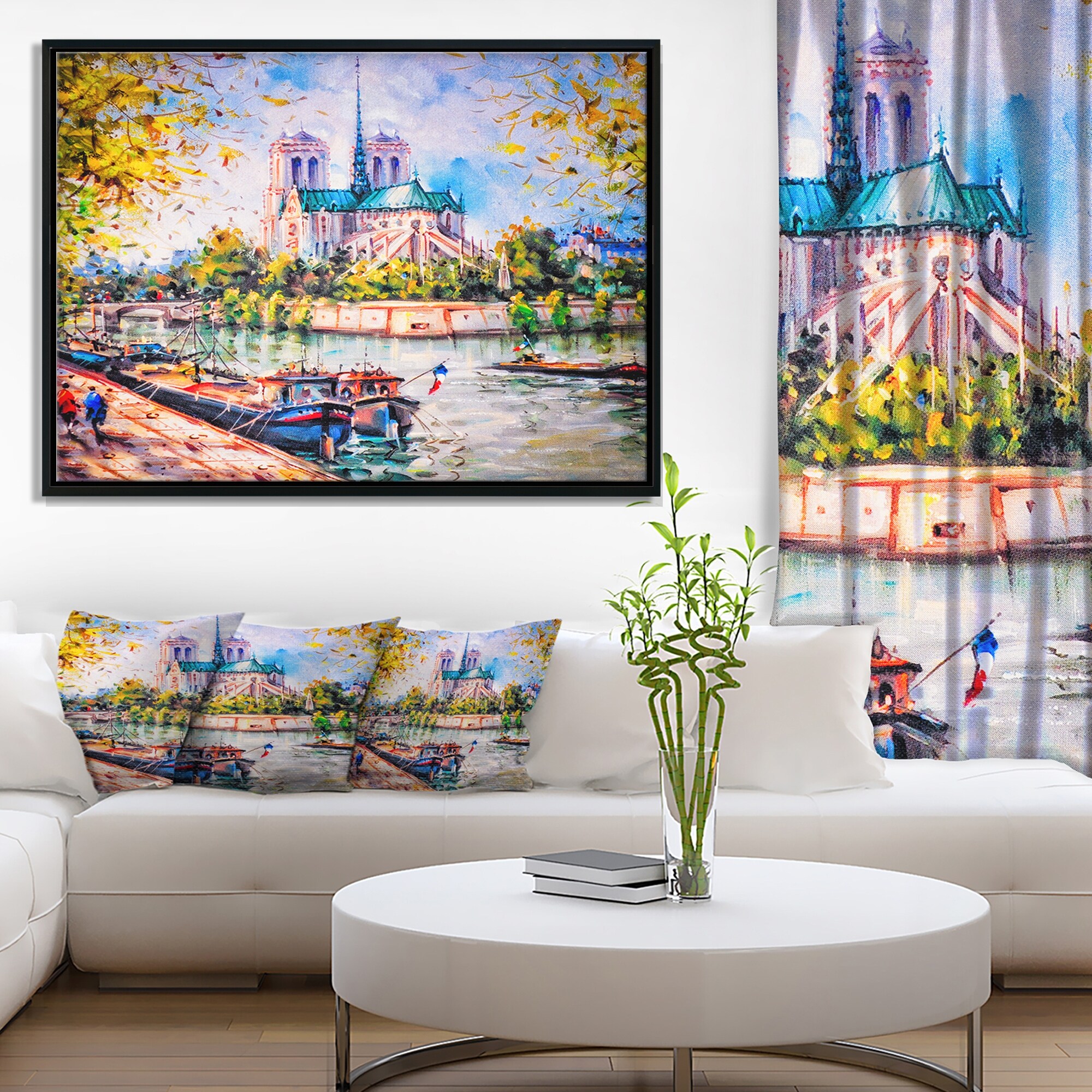 Shop Designart Notre Dame Paris Landscape Art Print Framed