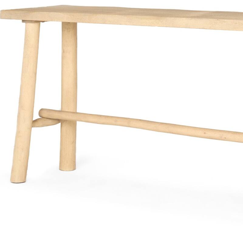 HomeRoots 66" Light Brown Solid Wood Trestle Console Table - 66' X '30.75' X '16