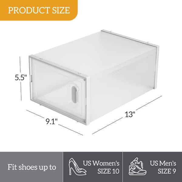 Clear Plastic Stackable Shoe Storage Boxes (Set of 18/12/6 ) - Bed Bath ...