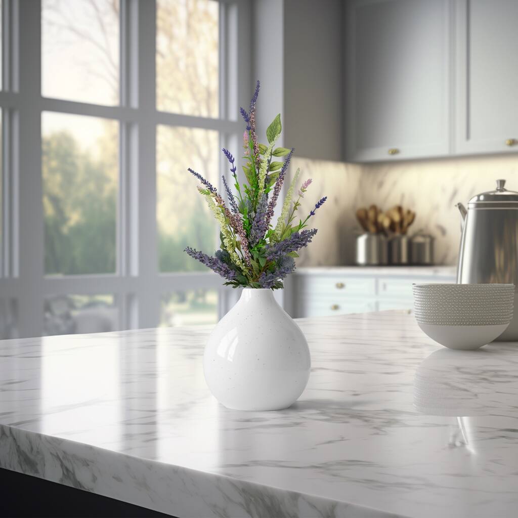 Lavender with Mixed Foliage Artificial Floral Spray - 21" - Purple