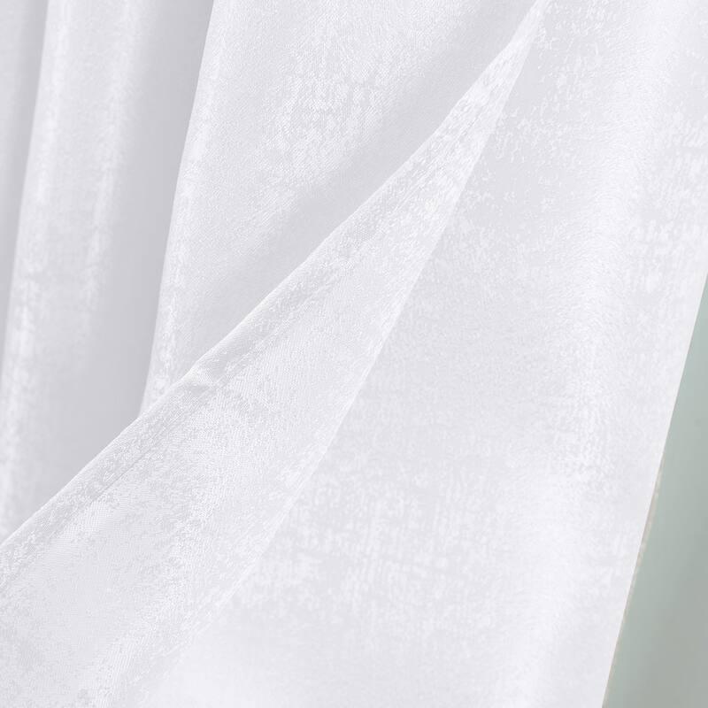 Roxy Two Tone Jacquard Grommet Window Curtain Panel 84 inch