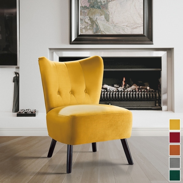 Mustard yellow velvet accent chair online