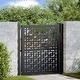 preview thumbnail 25 of 53, vidaXL Garden Gate Black 39.4x49.2" Steel Trace Design 33.5 x 39.4"