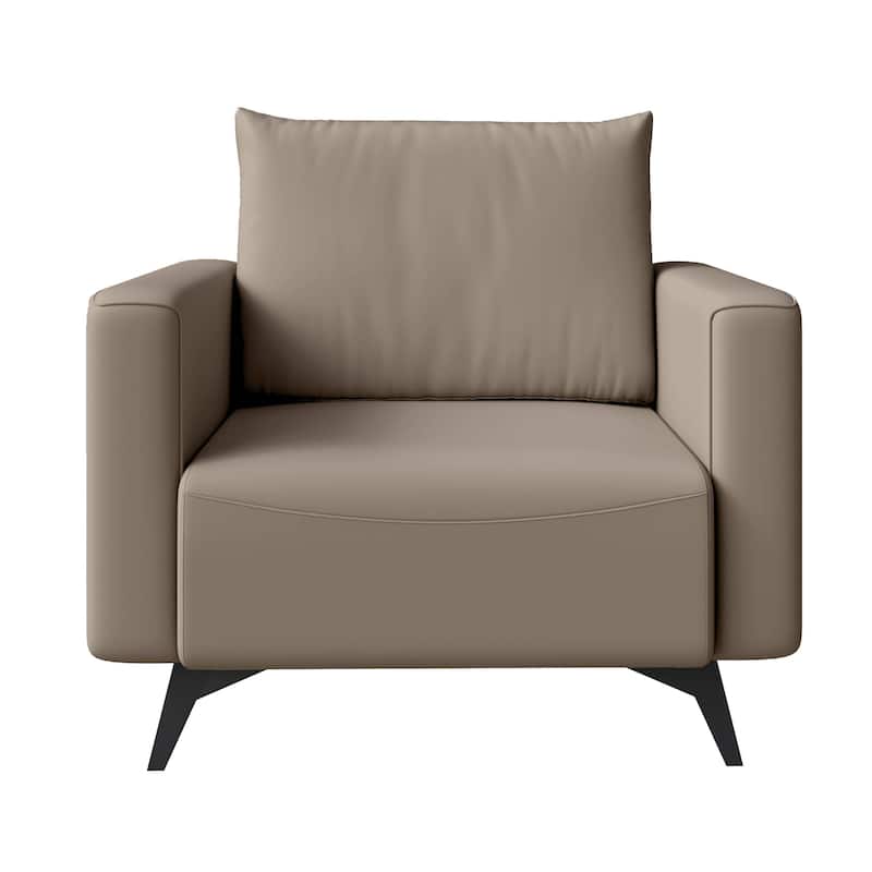 Single-Seater Sofa Modern Armchair Upholstered Vegan Leather with Metal Legs Removable Cushions Inno Series by LeisureMod